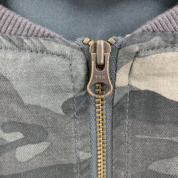 Beachlunchlounge Olive Green Camo Bomber Jacket Sz L - Picture 4 of 10